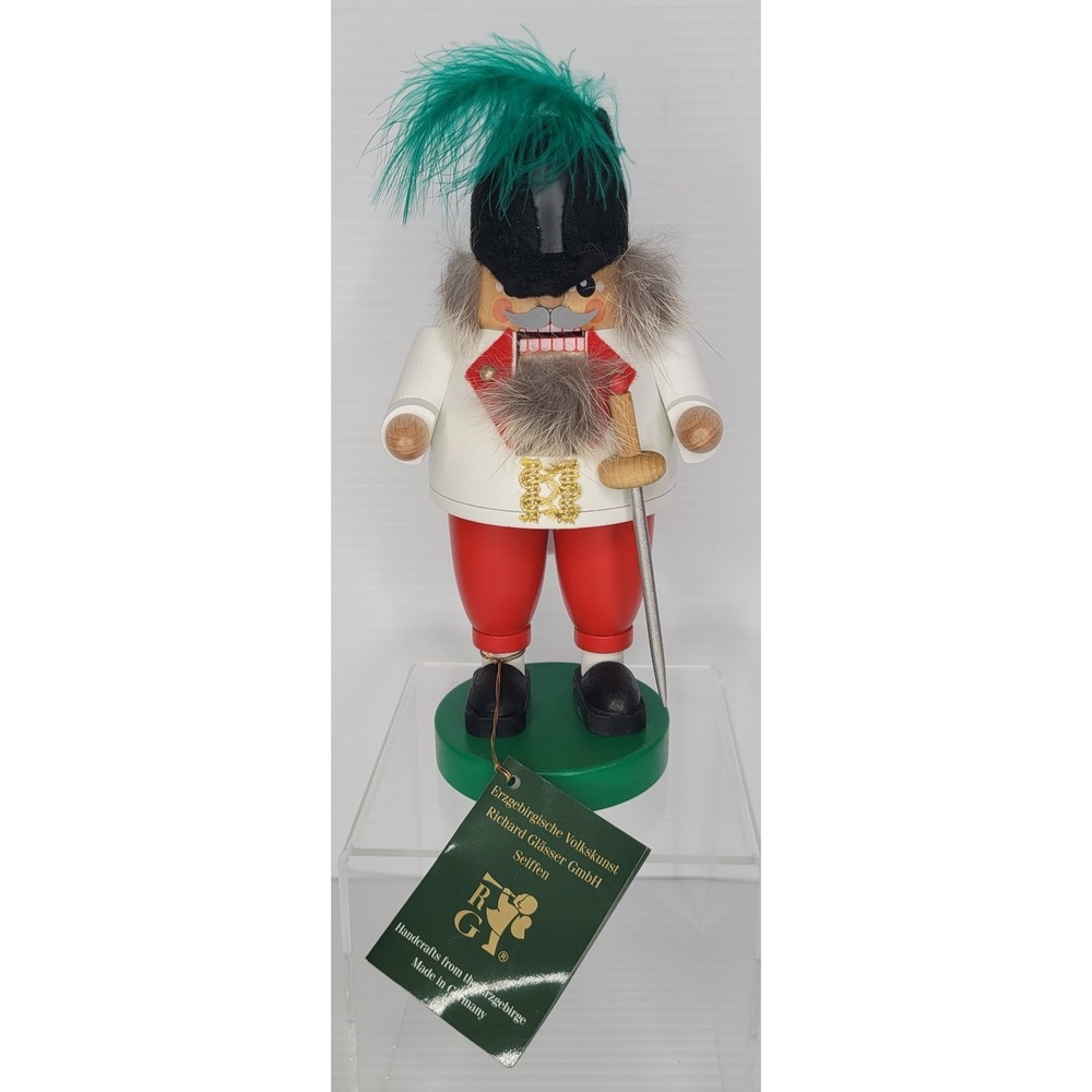 Richard Glasser Erzgebirge Emperor Soldier Sword Nutcracker Germany 8" RARE